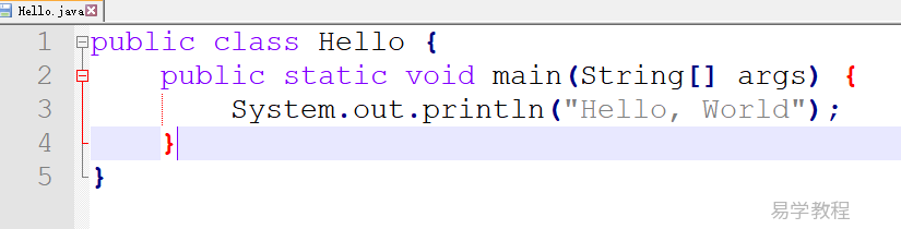 Java Hello World源代码notepad++版