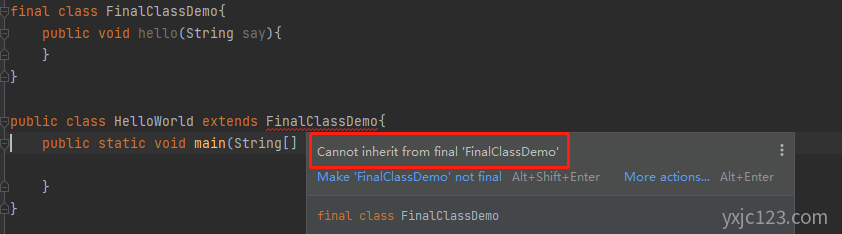 Java中final修饰类