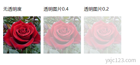 css透明度 opacity