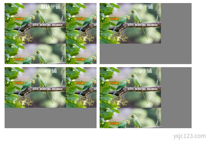 css background-repeat 设置平铺方式