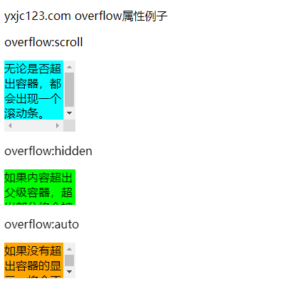 css overflow 溢出属性