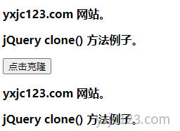 jQuery clone() 方法