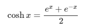 python math.cosh() 双曲余弦函数 