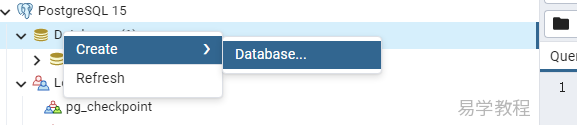 PostgreSQL 创建数据库