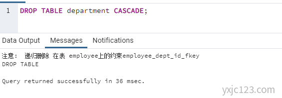 PostgreSQL 删除表