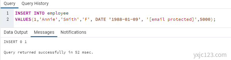 PostgreSQL 插入数据INSERT INTO 语句