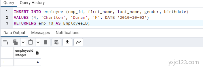 PostgreSQL 插入数据INSERT INTO 语句